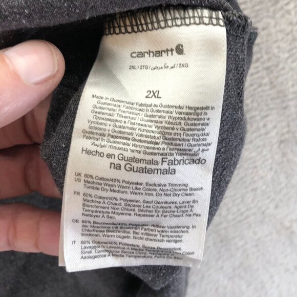 2 Carhartt Mens Work T-Shirt 2XLT Lot Of Two Short  Sleeve Casual Pocket Tee - Picture 8 of 16